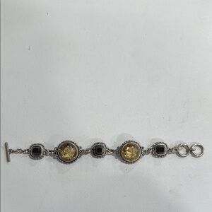 Cookie Lee Silver and Gold Circular Element Bracelet